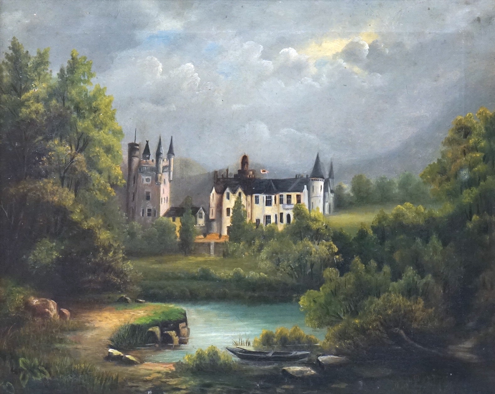 19th century, English School, oil on canvas, French chateau, unsigned, Reeves & Sons stamp to canvas verso, unsigned, 42 x 51cm